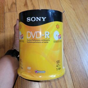 New Sony 16x 4.7GB Inkjet Printable Black DVD-R (100 -Pack Spindle)
